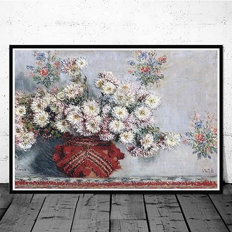 Amazon クロード モネ 花 絵画 アート 装飾 壁 アート リビング 部屋 寝室 壁 装飾 写真 版画 キャンバス 家 アートワーク モネ ポスター 50x70cm いいえ フレーム ウォールステッカー オンライン通販