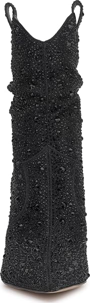 JESSICA SIMPSON EVGENA EMBELLISHED WESTERN BOOT, BLACK, 7.5