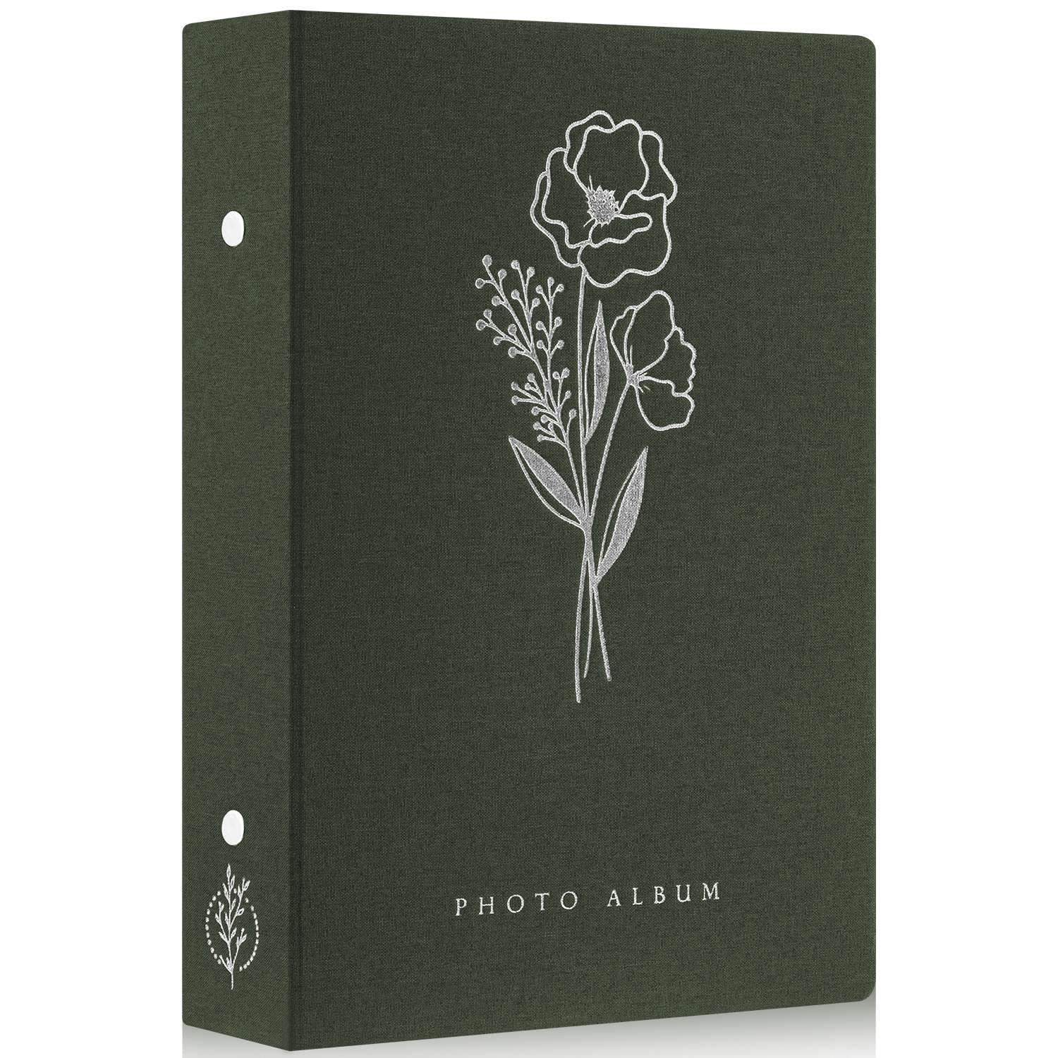 Photo 1 of Lanpn Photo Album 4x6 300 Pockets, Linen Photo Albums Holds 300 Horizontal Pictures Only Green