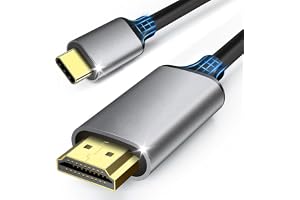 Cabo Adaptador USB-C para HDMI 4K 30Hz 1 Metro - Áudio e Vídeo Ultra HD, Thunderbolt 3, Conector Reforçado, Plug & Play, MacBook, iPad Pro, Dell XPS, TV, Monitor
