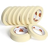 TAPEBEAR General Purpose Masking Tape 18mm x 55m, Beige White Painters Tape for Painting, Labeling, DIY Arts Crafts, Home Off