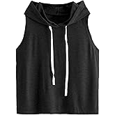 SweatyRocks Women's Workout Tank Tops Sleeveless Running Athletic Hoodie Sports Gym Exercise Tops Dance Clothes