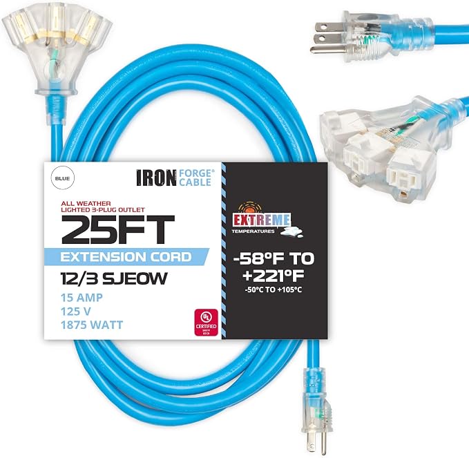 USW 16 gauge Extreme All Weather Extension Cords 25-ft 16/3 3