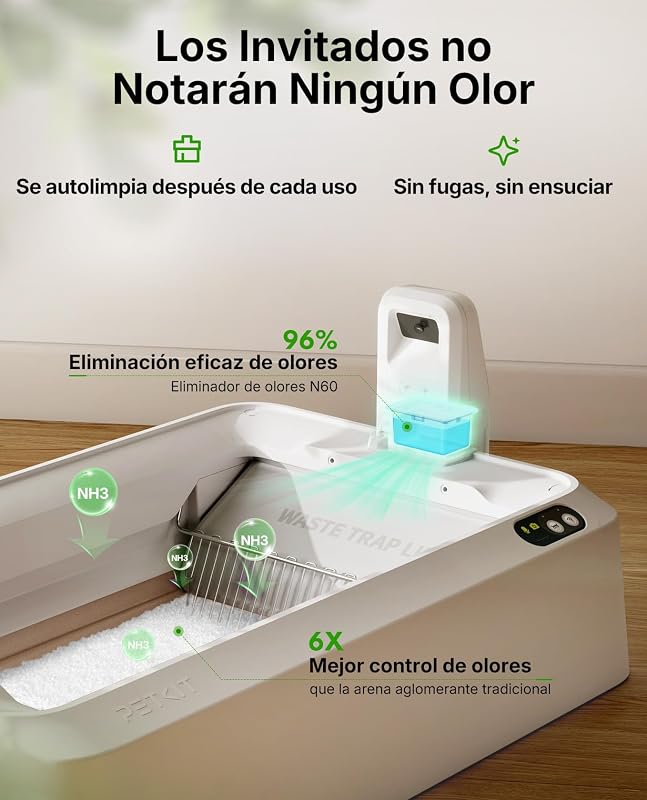 PUROBOT Crystal Duo caixa de areia autolimpante para gatos, câmara com IA, caixa de areia autolimpante para gatos, limpeza bidirecional, tabuleiro substituível, rastreio sanitário, eliminação de odores