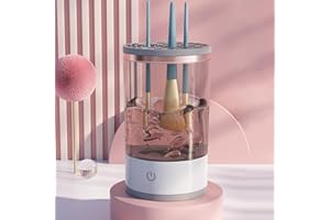 MGANEL 2024 New Electric Makeup Brush Cleaner, Cosmetic Brush Cleaner, Makeup Brush Cleaner, Automatic Spinning Makeup Brush Cleaner Fit For All Size Makeup Brush