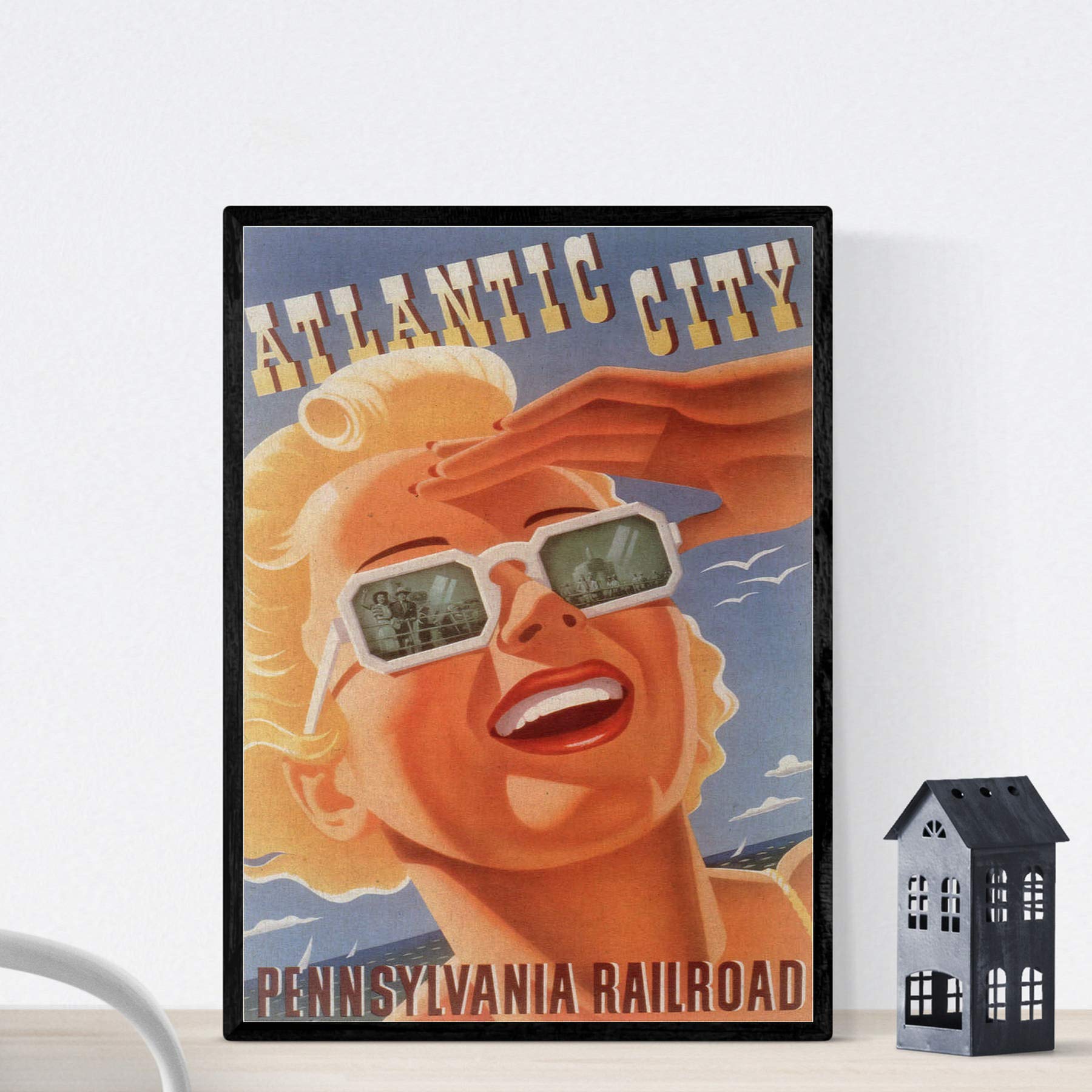 Nacnic Vintage Poster Vintage Poster America. Atlantic city. A4 size