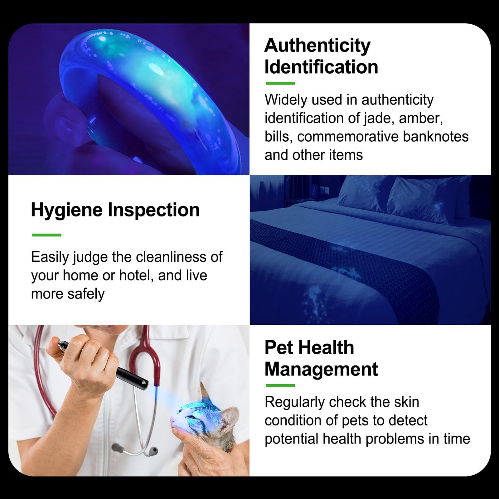 NEXTORCH K33 UV Pen Light, 365 nm Black Light Rechargeable Pocket Flashlight with Black Glass Filter & 1300 mW for Resin, Pet Urine Detection, Evidence Collection, Authentication, Hygiene Inspection