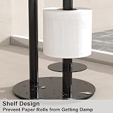 niffgaff Black Free-Standing Toilet Paper Holder 3 Roll Storage Stainless Steel view 4