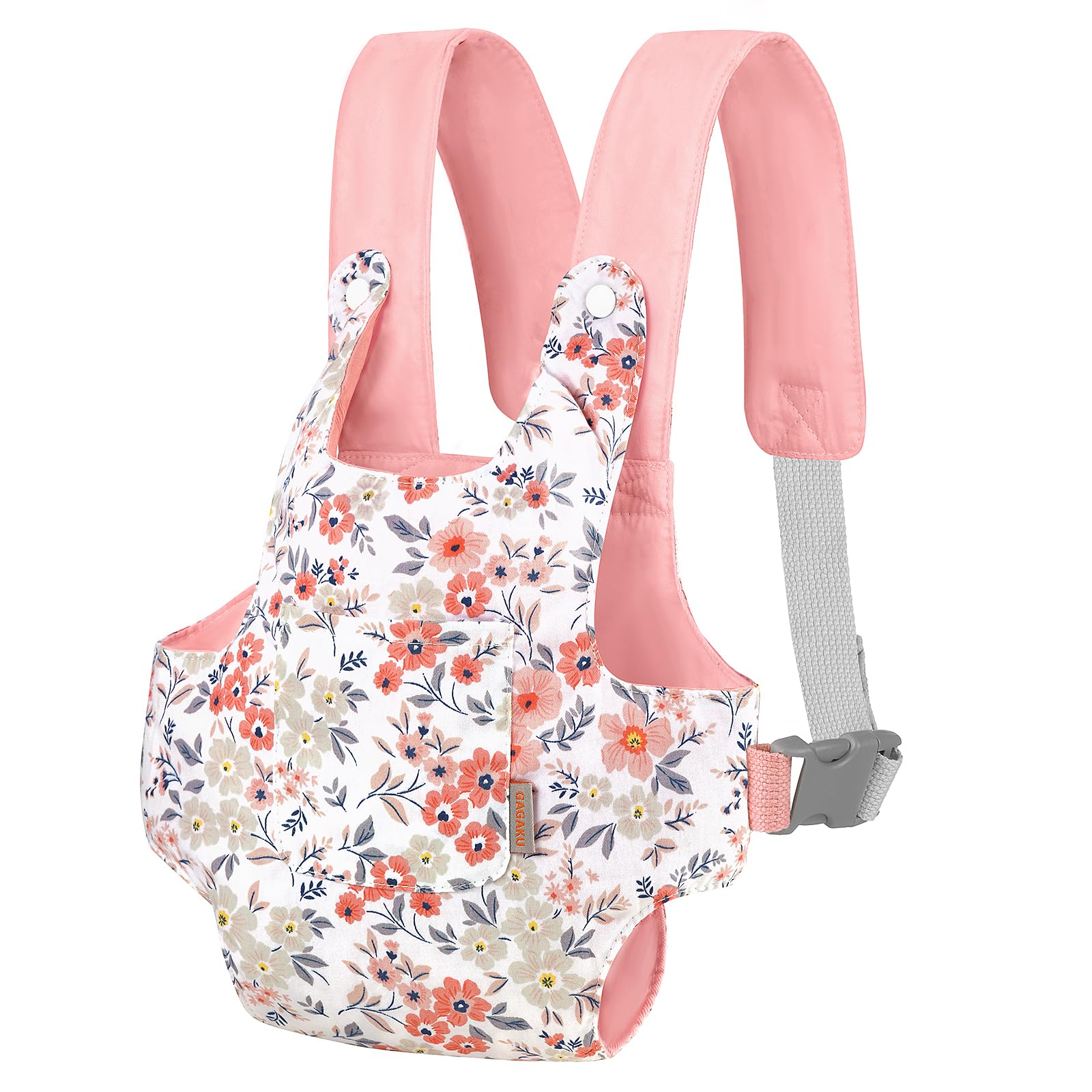 GAGAKU Baby Doll Carrier Front and Back Carrier for Dolls, Cotton Stuffed Animal Doll Accessories, Toy Doll Carriers with Adjustable Straps for Kids - Plum Blossom — image 1