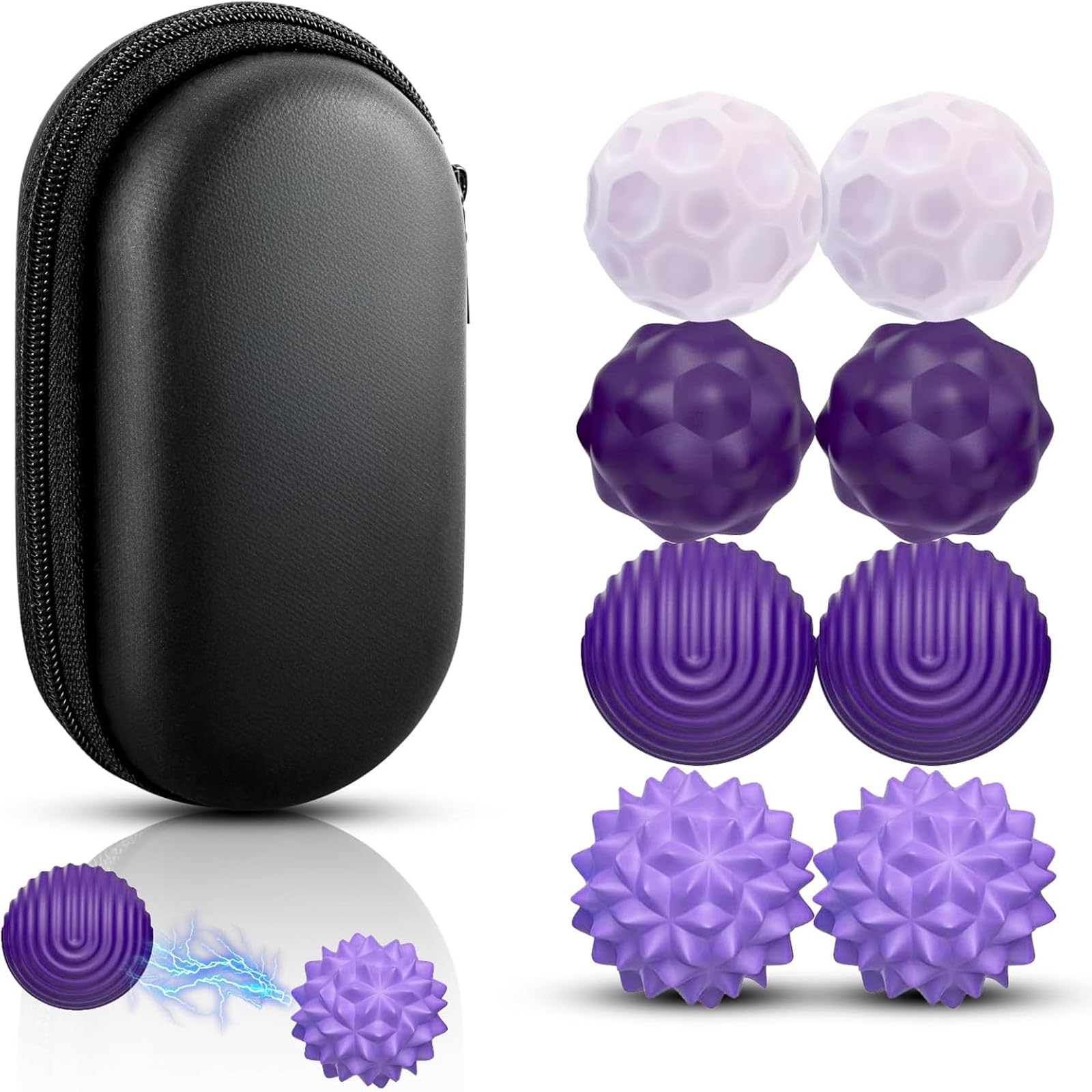 JoyJoyful 8 PCS Magnetic Balls Fidget Toy for Adults Kids, Stress Relief Sensory Toys for Autism, Magnet Fidget Balls, Silicone Textures Gadgets Office Desk Toy, Stocking Stuffers (Purple)