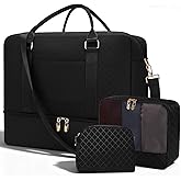 Travel Duffle Bag for Women Carry on Bags Overnight Weekender Bags Toiletry Hospital Gym Bag with Shoe Compartment 3pcs Set