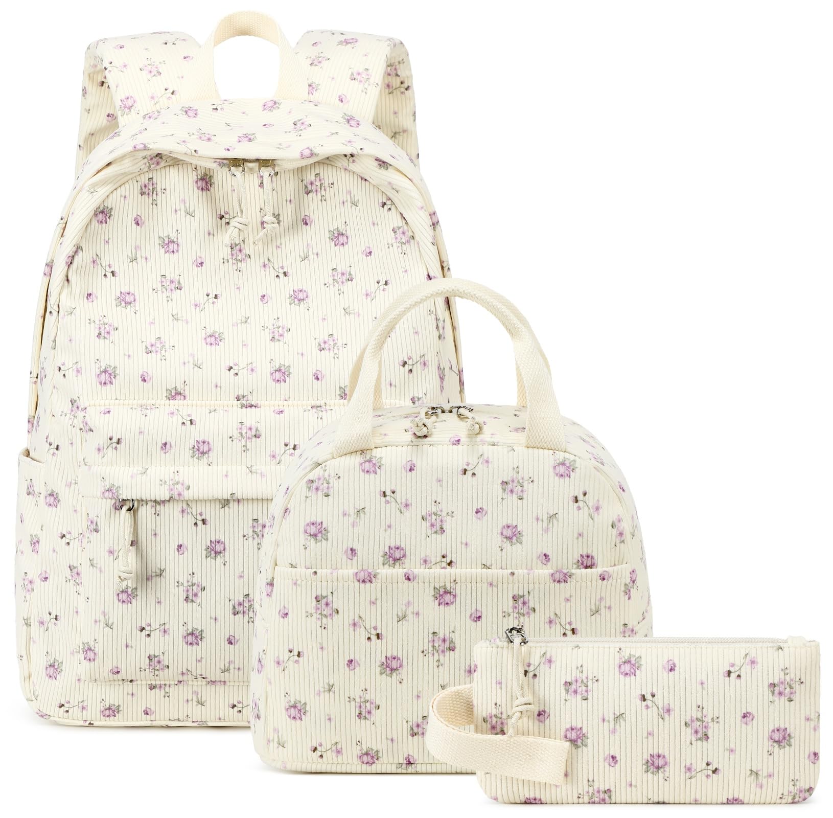 Photo 1 of BTOOP School Backpack for Girls Kids Teens Cute School Bookbag Set with Insulated Lunch Box Pencil Case