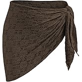 ZAFUL Sarong Coverups for Women Beach Vacation Fishnet See Thru Tie Side Bathing Suit Cover Up Mini Skirt