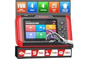 KINGBOLEN S500 OBD2 Code Reader,ECM/TCM/SRS/ABS Scanner with 4 Resets,Automotive Engine Scan Tool with Oil Reset Brake SAS Throttle Adaptation Reset,AutoVIN Car Diagnostic Tools Lifetime Free Upgrade
