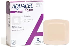 Aquacel Foam Dressing by Convatec (Dressing, AQUACEL Foam, Adhesive, 4"X4") 10 Each/Box