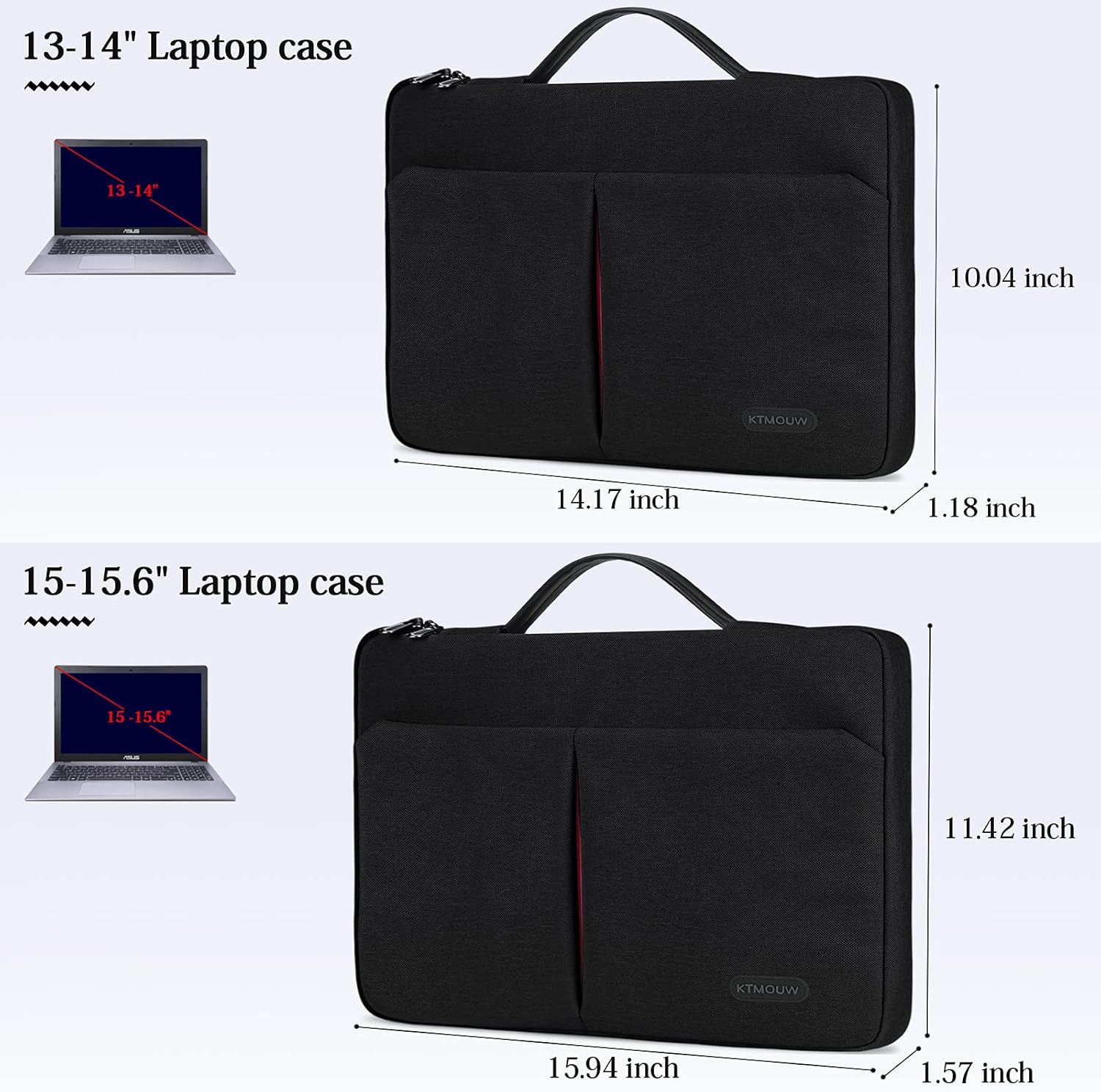 Laptop Sleeve Case 13-14 Inch Waterproof Portable Handle Laptop Case 360 Protective Laptop Work Briefcase Bag Compatible with 13" MacBook Air/Pro, 13-14 inch Acer/ASUS/HP/Lenovo/Dell Notebook, Black