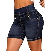 Flamingals Denim Short for Women Button Fly Zip Back High Waist Butt Lifting Denim Shorts 2023 Trendy