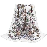 ANDANTINO 100% Pure Mulberry Silk Scarf 35" Large Square Lightweight Headscarf –Women’s Hair Wraps-With Gift Packed