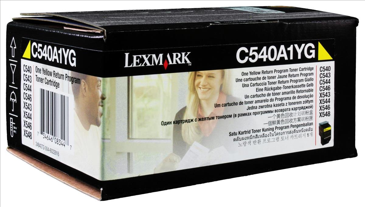 Lexmark Yellow Return Program Toner Cartridge C540n, C543dn, C544dn, C544dtn, C544dw, C544n 1000 Pages - Yellow