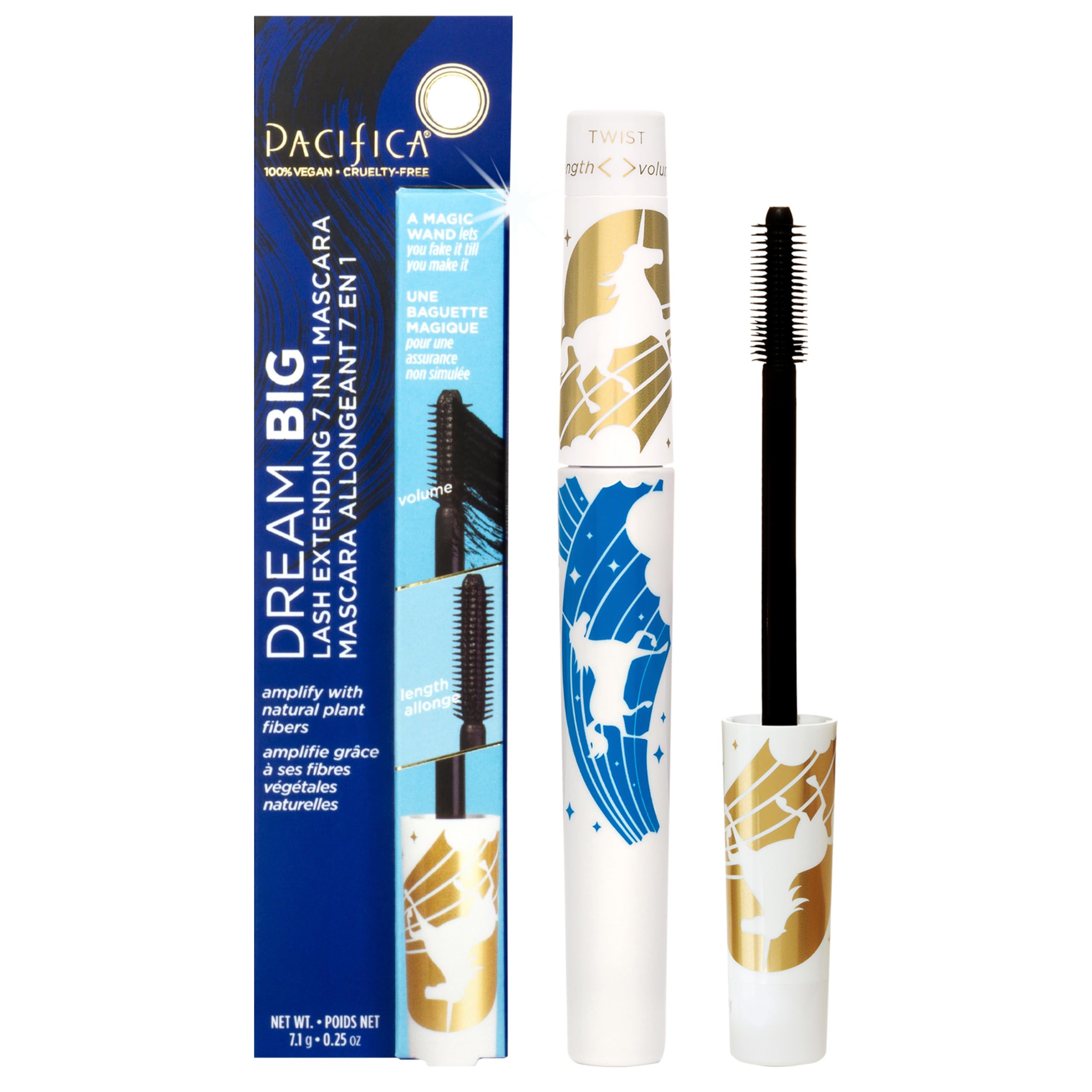 Photo 1 of Pacifica Dream Big Mascara – Black Magic 7-in-1 Lash Extending Mascara, Twist-Adjust Brush for Length & Volume, Lash Serum Infused, Vegan Ophthalmologist tested
