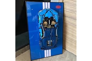 iLuane Display Wallboard for Lego Technic Bugatti Chiron 42083 Race Car, Adult Collectibles Lego Car Wall Mount for Building Kit, Gifts for Lego Lovers (Only Display Wallboard)