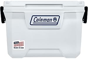 Coleman Marine Cooler with Fully Insulated UV Guard Lid & Body, Keeps Ice for 3+ Days, Great for Boating & Fishing, 52qt/100qt Wheeled/120qt Options
