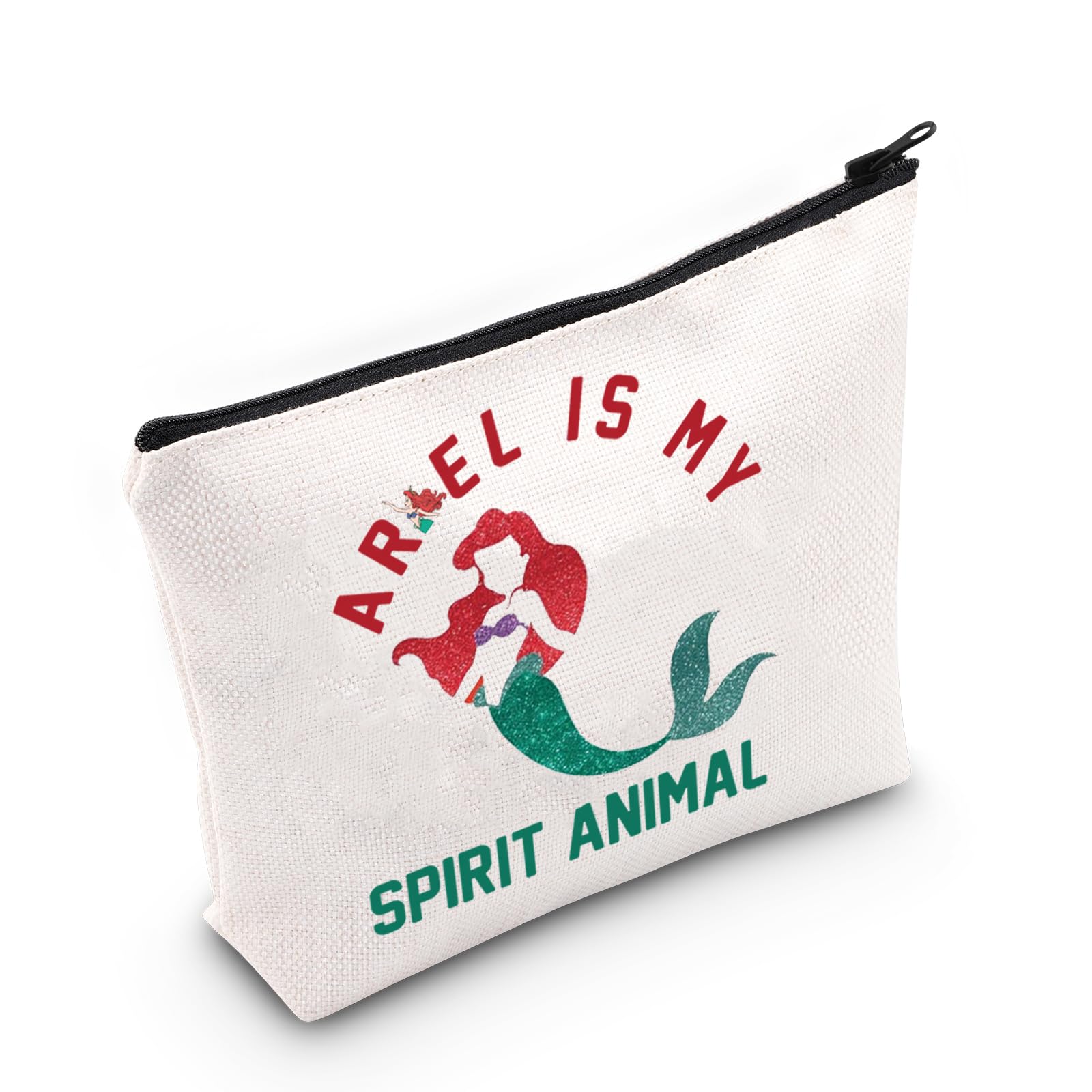 LEVLO Fairy Talel Cosmetic Make Up Bag Red Hair Princess Fans Gift Princess Is My Spirit Animal Makeup Zipper Pouch Bag, Red Hair Spirit, Tote Bag