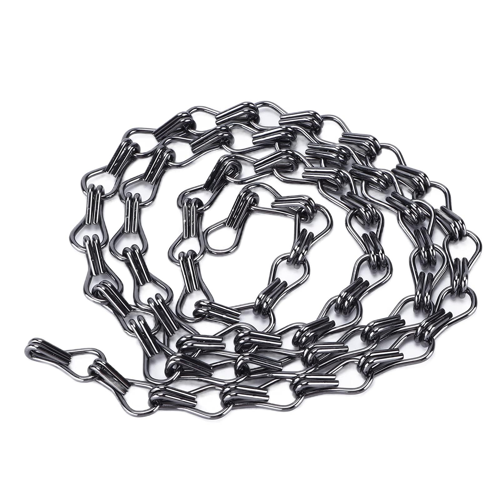 Assembly Light Fixture Chain, 2Pcs One Meter Rustproof Heavy Duty Welded Chain Link for Hanging Planter Birdcage(Gun color)