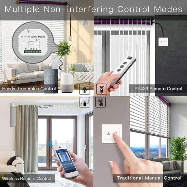 MOES RF433 Alexa Interruptor Persianas WiFi Mini Inteligente mdulo de interruptores para persianas y cortinas con motor elctricocompatible con Smart LifeTuyaAlexa y Google Home