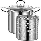 Deep Fryer Pot with Basket, 3.5L Frying Pot Stainless Steel Small Deep Fryer with Anti-scalding Handle Fish Fryer Pot and Bas