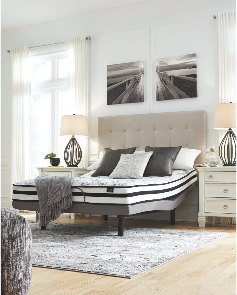 Ashley Chime 8 Inch Firm Hybrid Mattress - CertiPUR-US Certified Foam, Full: Furniture & Decor
