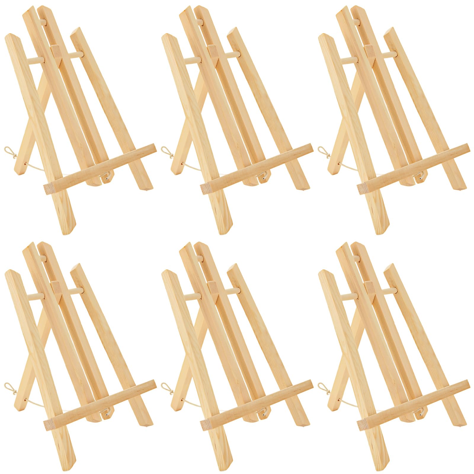 AHAQU 6 Pcs Wooden Tabletop Art Display Easels, 30cm/12inch Desktop Painting Easel Stand, Canvas Stand for Displaying Canvas Paintings, Drawing, Arts, Crafts