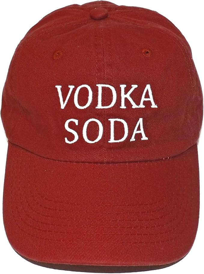 Vodka Soda Close It Baseball Hat (Red) at Amazon Men’s Clothing store
