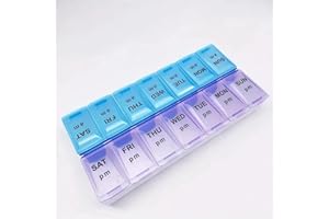 7-Day Pill Organizer with Dual-Color Compartments Purple & Blue - Food-Safe Polypropylene Weekly Medication & Vitamin Storage