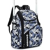 KAVIGOR Baseball Bag for Youth and Adult, Softball Bag 50L Large Capacity Holds 4 Bats, Equipment Backpack with Shoes Compartment