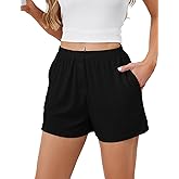 FaroDor Cheeky Shorts for Women Elastic Waist Bottoms Short Comfy Boxer Shorts with Pockets