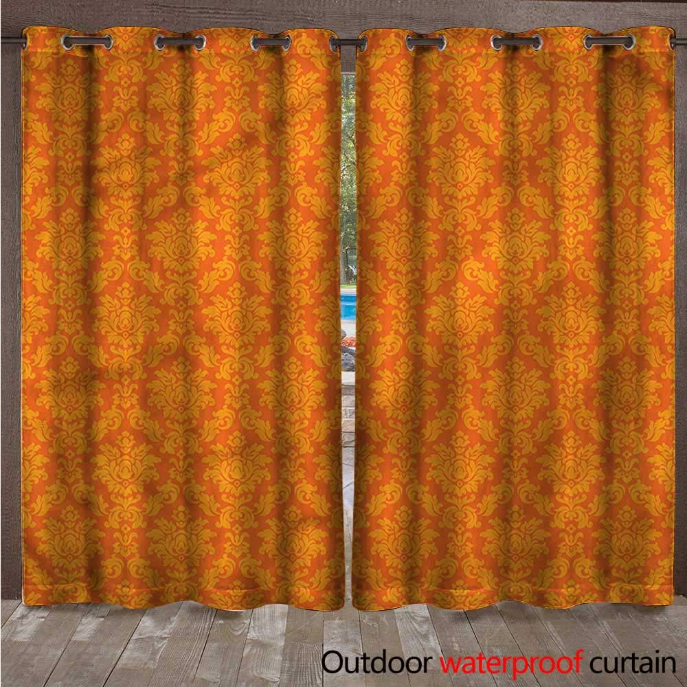 Amazon Com Cobedecor Orange Outdoor Curtains For Patio Sheer