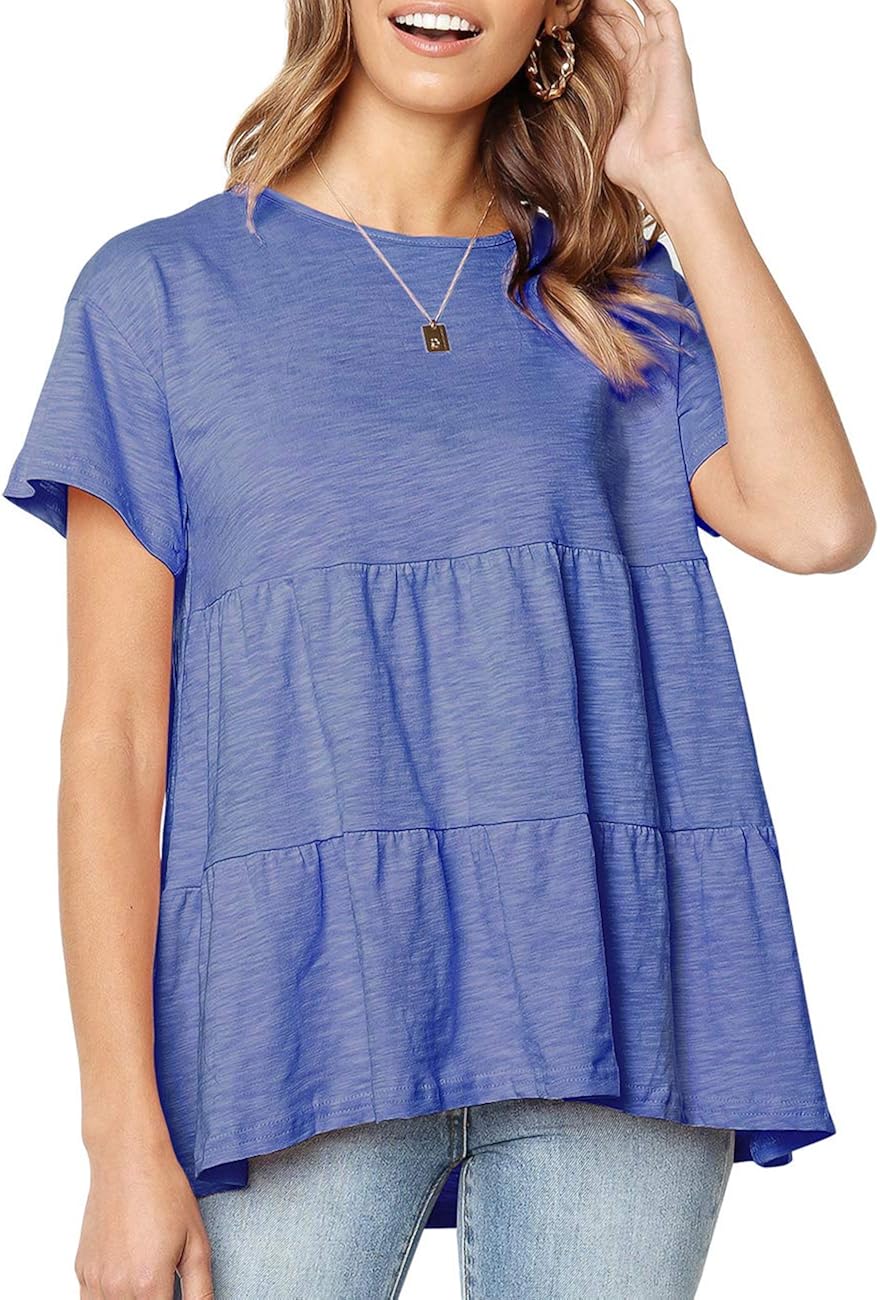 ruffle hem tunic top