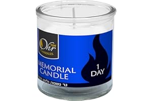 Ohr Candles Yahrzeit Memorial Candles - 1 Day Yahrzeit Candle - Yartzeit Candles 24 Hour Yom Kippur Jewish Candles in Glass Tumbler - 1 Pack