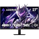 Amzfast 27 Inch 240Hz Gaming Monitor, FHD Fast VA Panel 4000:1 Contrast Computer Monitor with Speakers, HDMI DP Ports 125% sRGB VESA Support for Gmaing Office (One DP Cable Included, AMZG27F5 Pro)