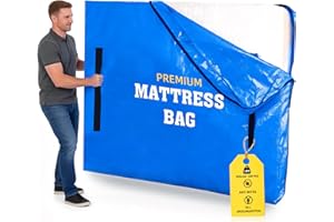 Mattress Bag for Moving,Extra Thick Mattress Cover Queen Mattress Storage Bag with 8 Strong Handles & Zipper,Heavy Duty Mattr