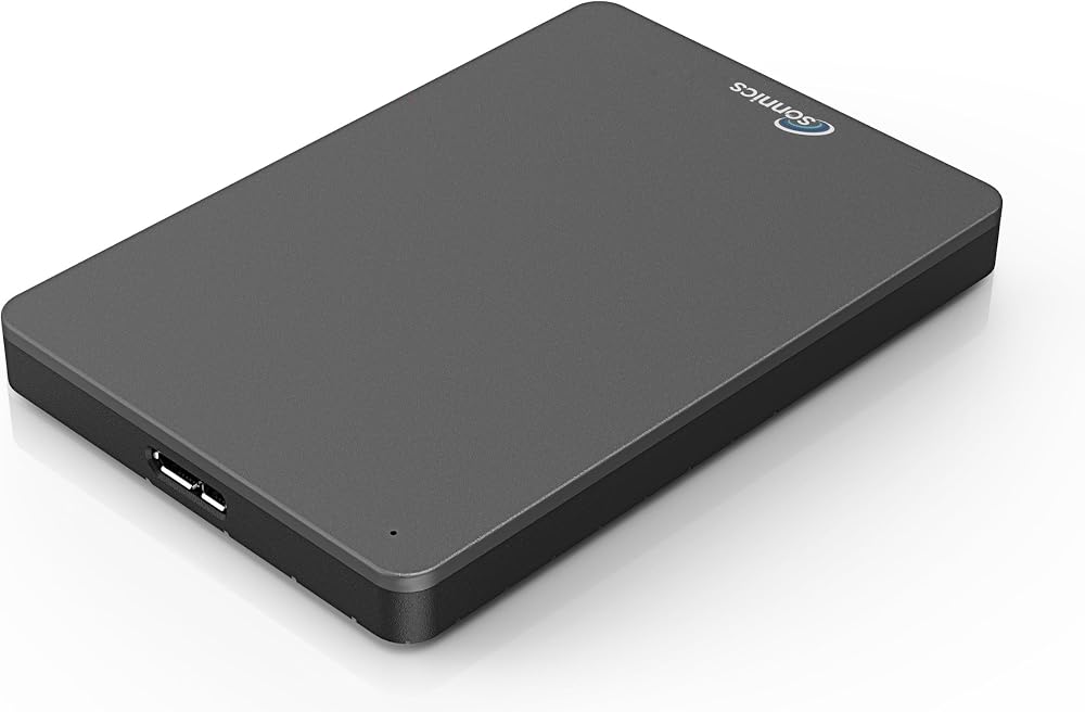 Sonnics 500GB Dark Grey Portable External Hard Drive USB 3.0 Fast