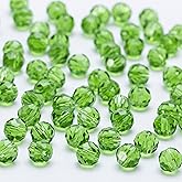 Niziky 200PCS 8mm Rondelle Crystal Beads for Jewelry Making, Green Faceted Round Glass Beads for Bracelet Making, Spacer Bead for Jewelry, Glass Crystal Stones for DIY Crafts Projects