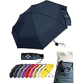 LILAC Windproof Travel Mini Umbrella - Small Compact and Portable for Rain & Sun, Manual Open Close with No Rebound for Seniors & Kids, Reflective Design for Night Safety Men & Women