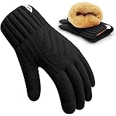 ARFNKIM Kids Winter Gloves for Boys Girls, Fleece Lining Knitted Warm Gloves Touchscreen Thermal Children Mittens