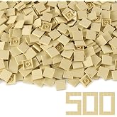 Feleph Tan 2&times;2 Tiles &times;500 Flat Bricks MOC Parts and Pieces | Bulk Building Blocks for Smooth Surface Wall Floor, Toy Accessories Compatible with Major Brands 3068