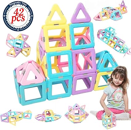 Amazon.com: HLAOLA Bloques magnéticos de construcción de bloques magnéticos de bloques de construcción para juguetes educativos para niños de 3 a 4, 5, 6, 7 años de edad (3D Macarón), 42pcs: Toys \u0026 Games