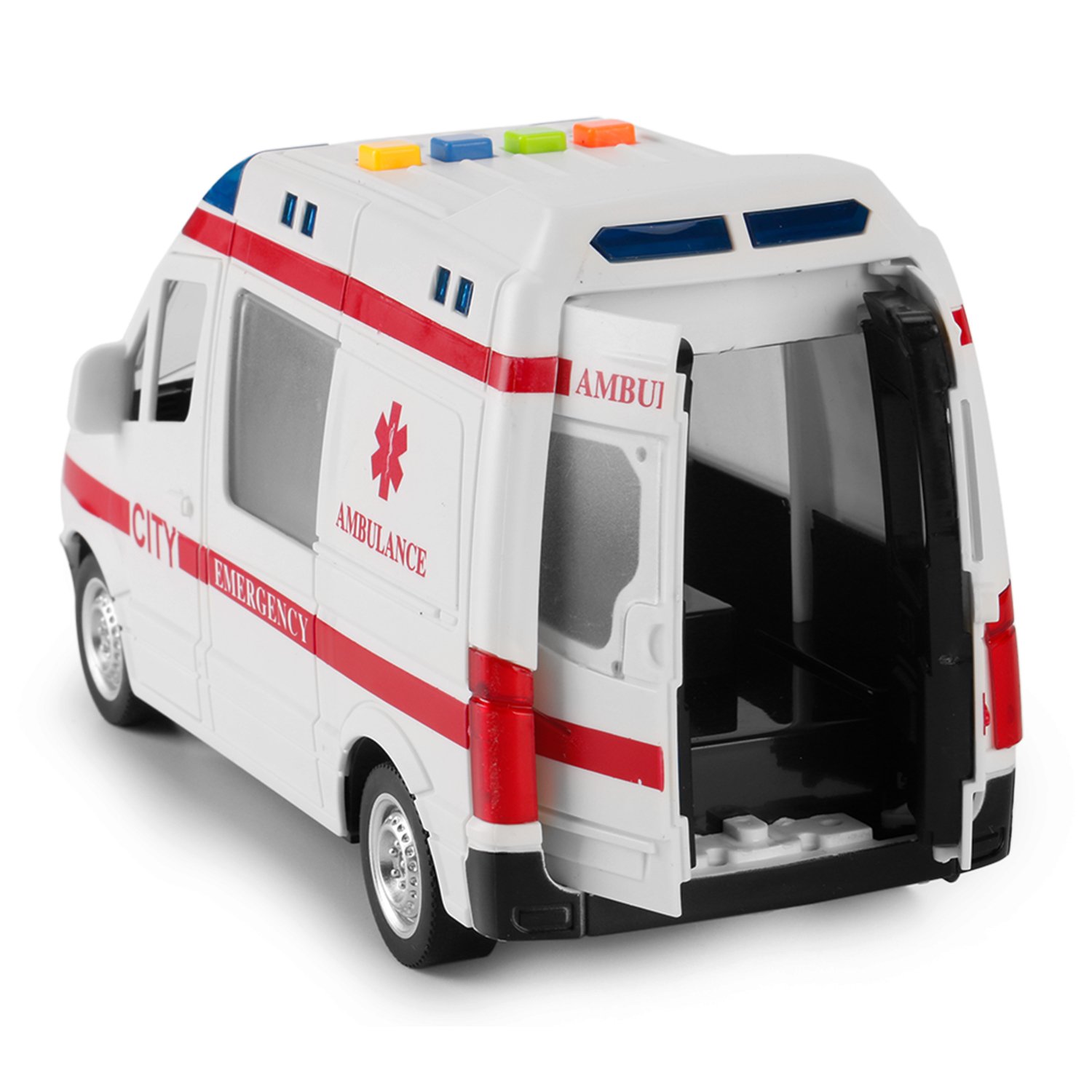 Liberty Imports Large Friction Powered Rescue Ambulance 116 Toy
