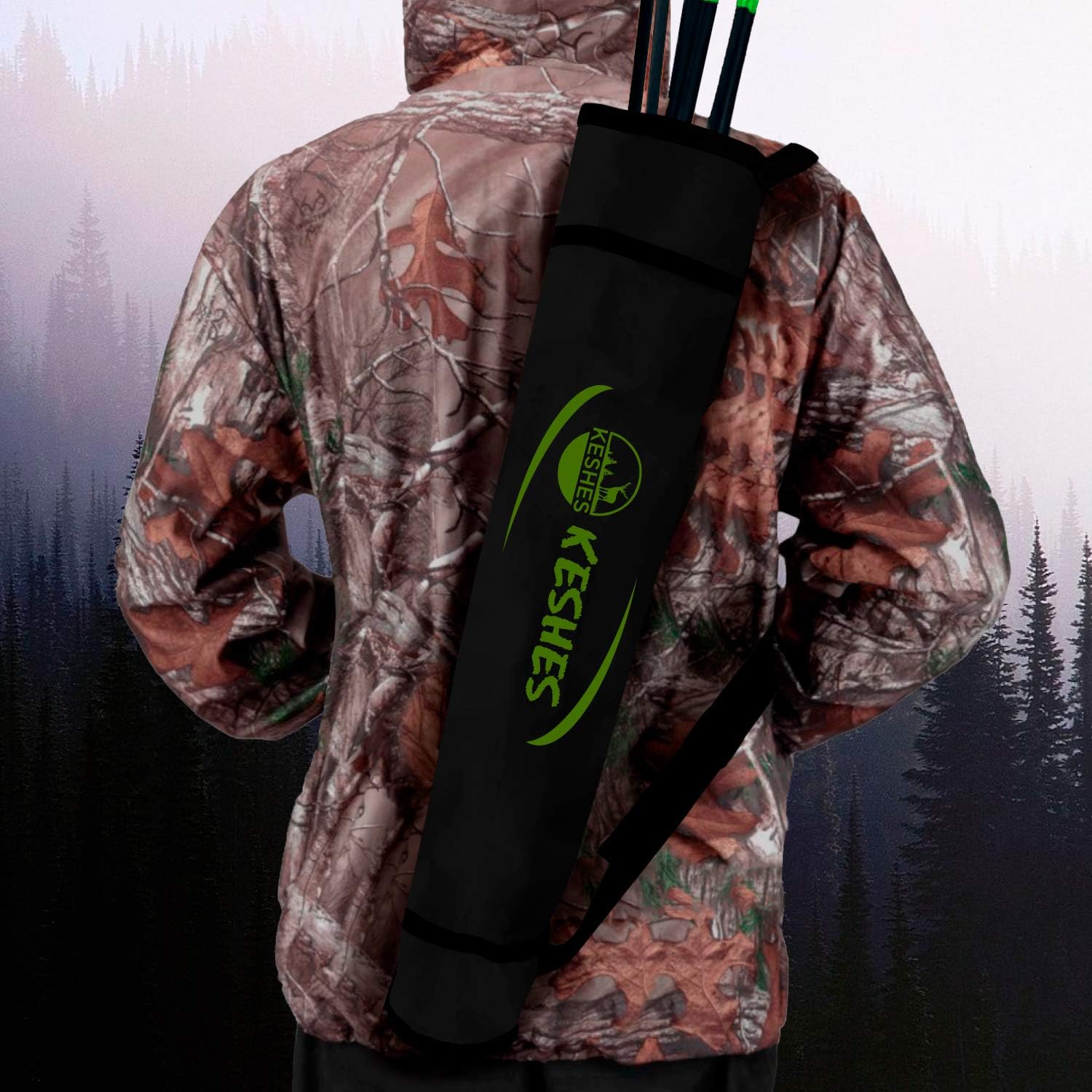 KESHES Archery Back Arrow Quiver Holder - Adjustable Quivers for Arrows, for Bow Hunting and Target Practicing; Youth and Adults (Black) : Sports & Outdoors