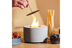 HomeBuddy Table Top Fire Pit Bowl - Tabletop Fire Pit, Long Burning Mini Fire Pit, Indoor Fireplace for Patio - Tabletop Fireplace - Fire Bowl with 50pcs. Marshmallow Sticks and Extinguisher Gray